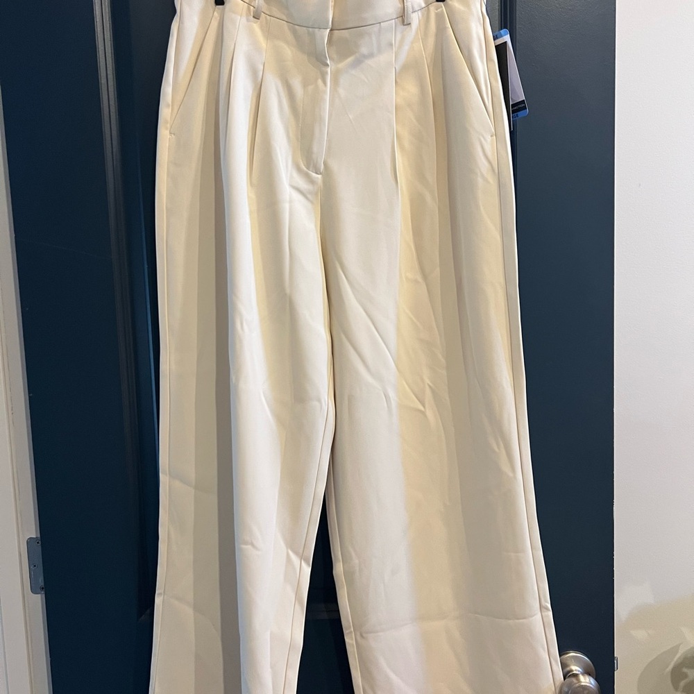 Elegant Cream Wide-Leg Trousers